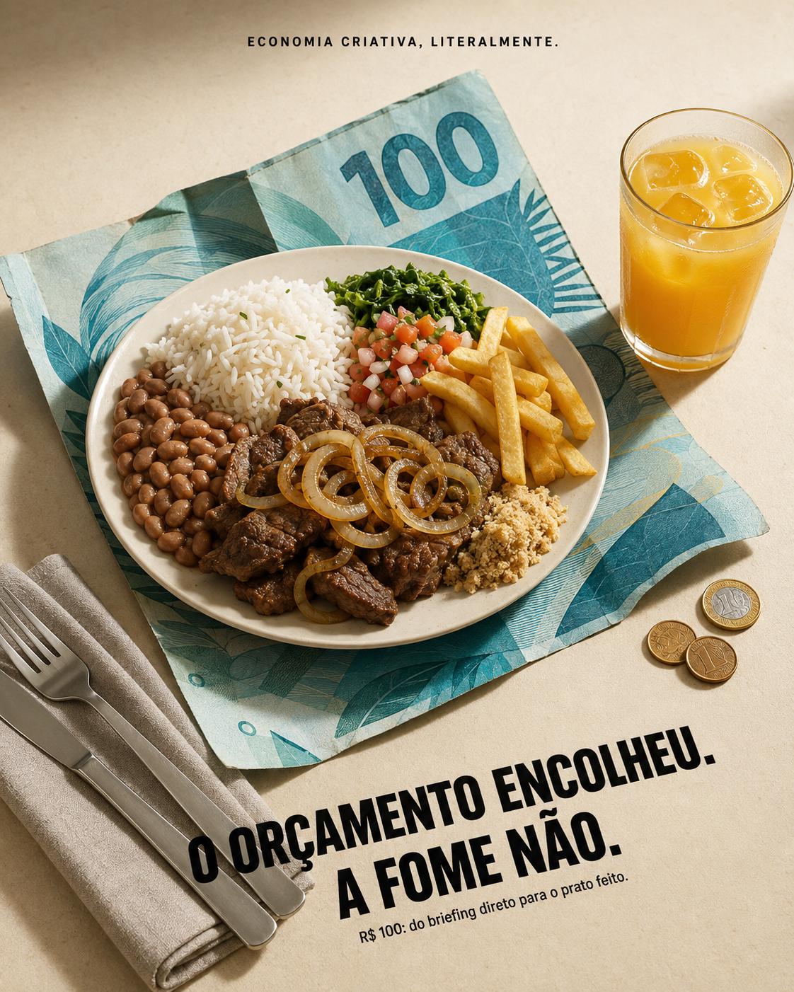 Composição experimental criada com Master Prompting